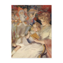 Mother and Child Reading Vintage Christmas Stories