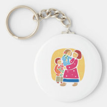 Mother and Children Key Chain
