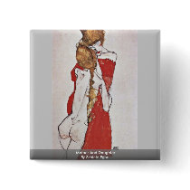 Mother And Daughter By Schiele Egon Button