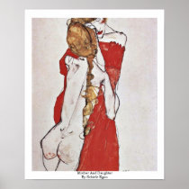 Mother And Daughter By Schiele Egon Posters