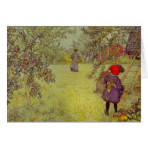 Mother and Daughter in the Apple Orchard Cards