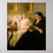 Mother and Sister of the Artist Reading Print