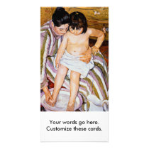 Mother bathing child bath art by Mary Cassatt Personalized Photo Card