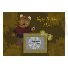 Mother Birthday Cute Bear Personalized Photo Card