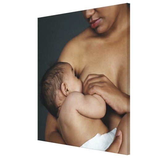 Mother breastfeeding baby boy (6-11 months) canvas prints