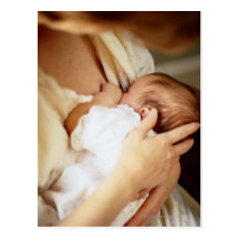 Mother breastfeeding baby girl (1-3 months) postcard