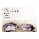 MOTHER CAT WITH KITTENS White Pearl paper Business Cards