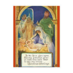 Mother & Child In Manger Holiday Postcard
