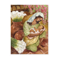 MOTHER & CHILD WITH CALA LILIES - MULTI POST CARD