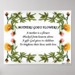 Mother Gods Flower Poetry Poster Vintage Art Gift posters