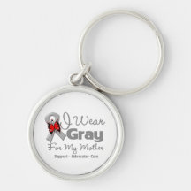 Mother - Grey Ribbon Awareness Key Chains