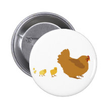 Mother Hen and Chicks Pins