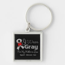 Mother-in-Law - Grey Ribbon Awareness Keychains