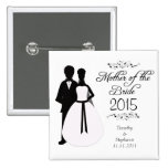 Mother of the bride swirls wedding favour button