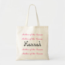 MOTHER OF THE GROOM Custom Name  Bag Pink