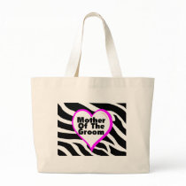 Mother Of The Groom (Heart Zebra Stripes) Tote Bags