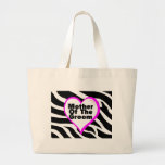 Mother Of The Groom (Heart Zebra Stripes) Tote Bags