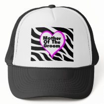 Mother Of The Groom (Heart Zebra Stripes) Trucker Hat