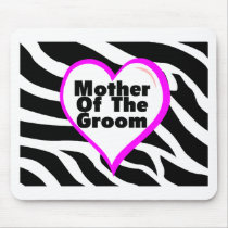 Mother Of The Groom (Heart Zebra Stripes) Mousepad