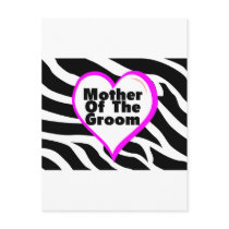 Mother Of The Groom (Heart Zebra Stripes) Postcards