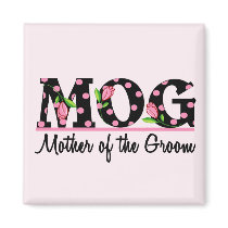 Mother of the Groom (MOG) Tulip Lettering Refrigerator Magnet