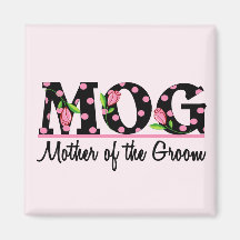 Mother of the Groom (MOG) Tulip Lettering Refrigerator Magnet