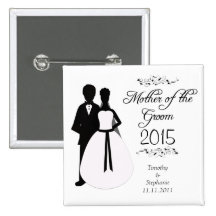 Mother of the groom swirls wedding favour button