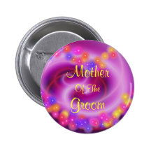 Mother Of The Groom Swirly Heart Button