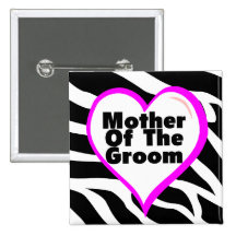 Mother Of The Groom Zebra Stripes Buttons