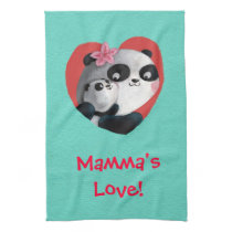 Mother Panda with Baby kitchen towels