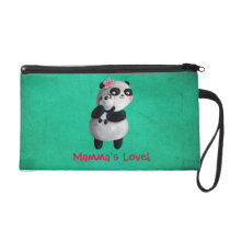 Mother Panda with Baby bagettes bags