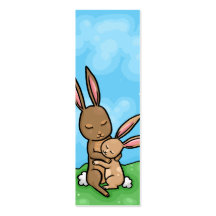 Mother Rabbit and Baby Bunny hug Business Card Template