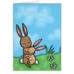 Mother Rabbit and Baby Bunny hug Card