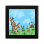 Mother Rabbit and Baby Bunny hug Keepsake Box