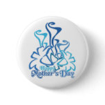 Mother’s Day Blue Calla Lily Bouquet Button