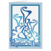 Mother’s Day Blue Calla Lily Bouquet Greeting Card