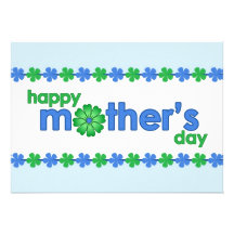 Mother’s Day Blue Spring Flowers Invitation