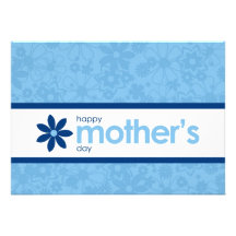 Mother’s Day Cheerful Blue Floral Invitation