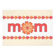 Mother’s Day Orange Spring Flowers Invitation
