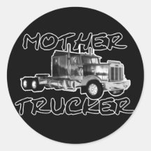 MOTHER TRUCKER - BLACK & WHITE STICKERS