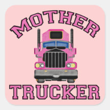 Mother Trucker Square Stickers