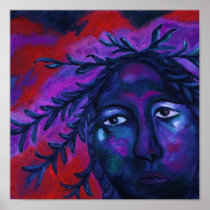 Mother Watching All – Crimson & Violet Compassion Poster