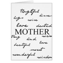Mother Words Greeting Cards