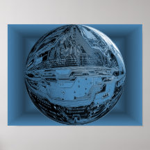 Motherboard Earth Art Poster