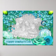 Mothers Day - ADD YOUR PHOTO - Blue Fantasy Poster