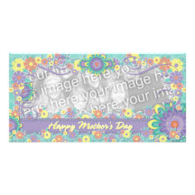Mothers Day - ADD YOUR PHOTO - Spring Flowers Customized Photo Card