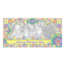 Mothers Day - ADD YOUR PHOTO - Spring Flowers Custom Photo Card