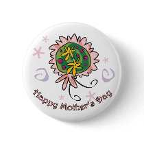 Mother's Day bouquet Pinback Button