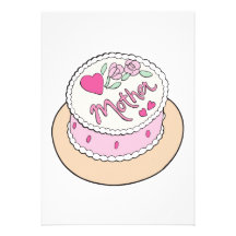 Mothers Day Cake Custom Invitations