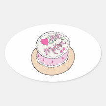 Mothers Day Cake Oval Sticker